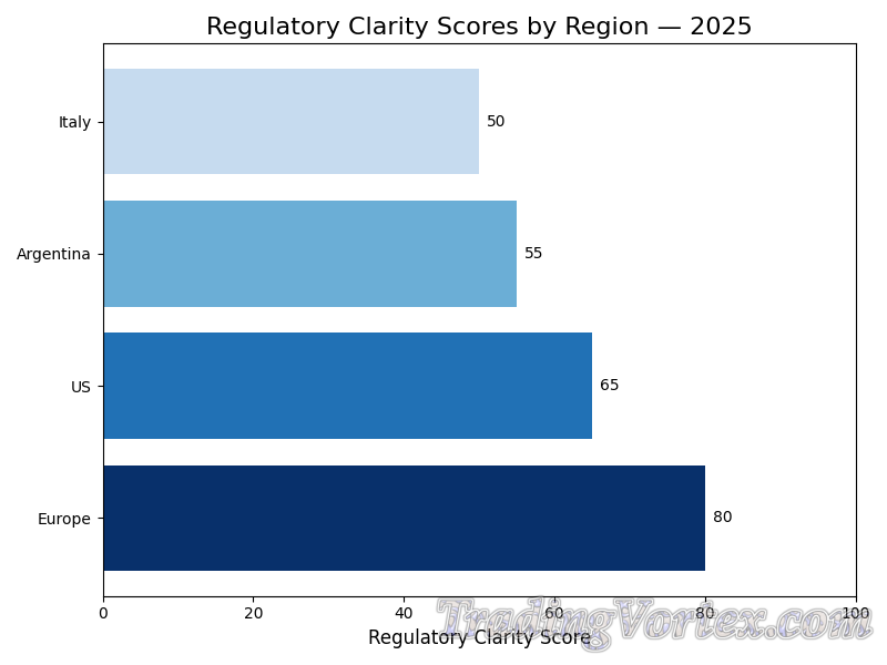 Regulatory Clarity Scores by Region — 2025